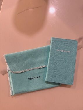 Tiffany & Co. Turquoise Pebbled Leather 'ADDRESSES' Pocket Notebook
